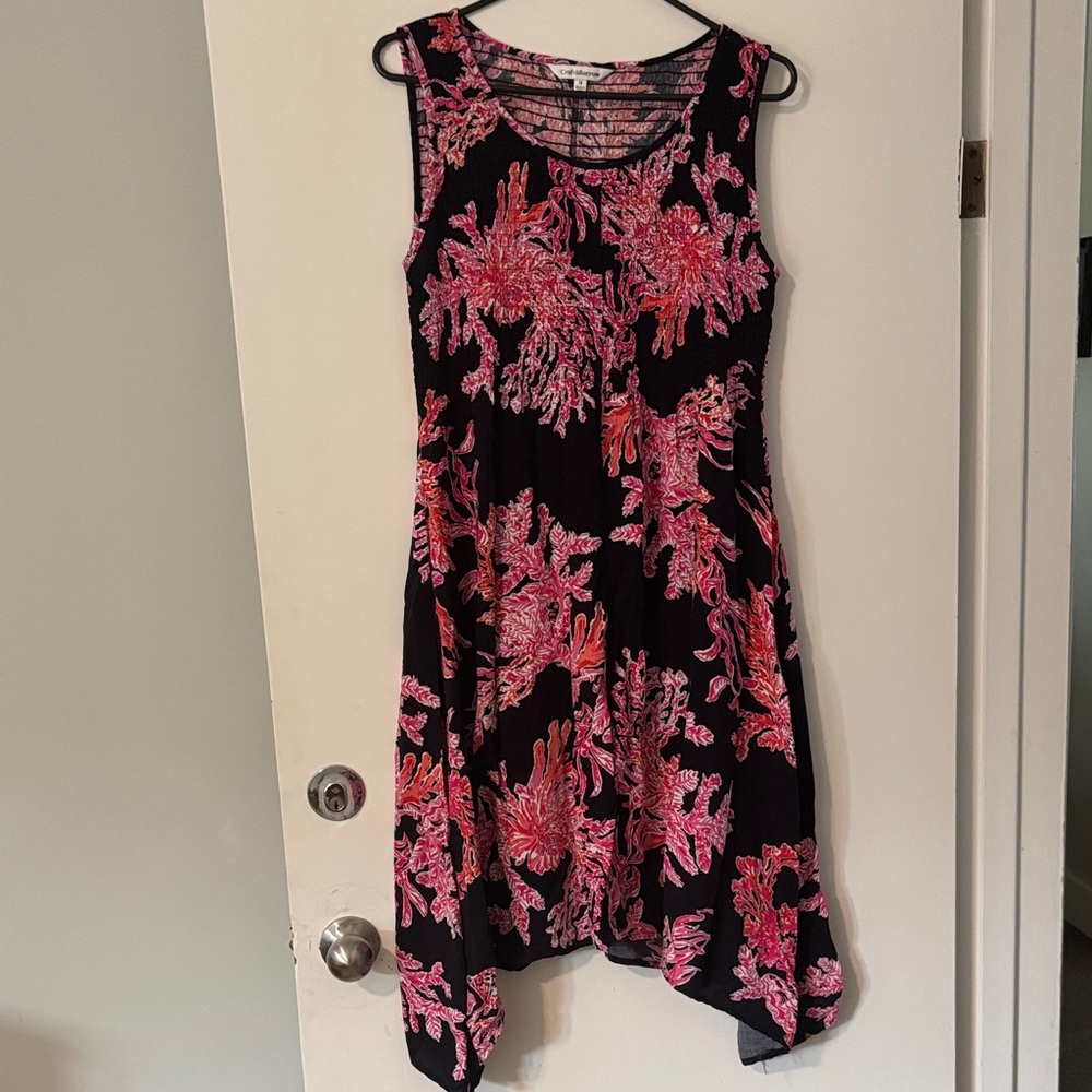 🌹🌹Croft & Barrow Black and Pink Floral Dress. Size med